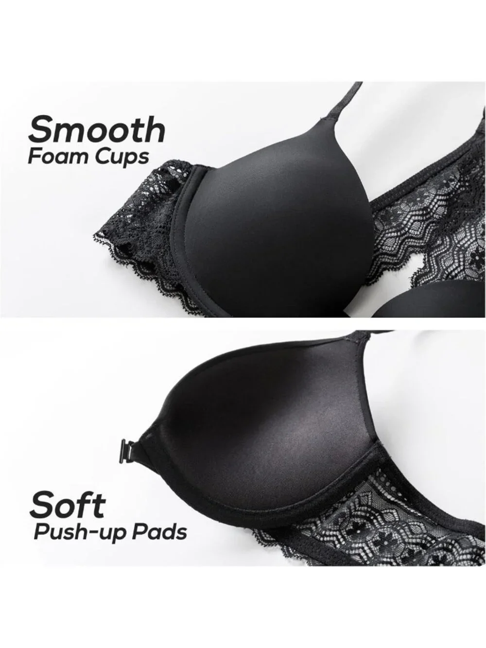 Women's Push Up Bra - Front Closure, Racerback Style, Comfortable Fit